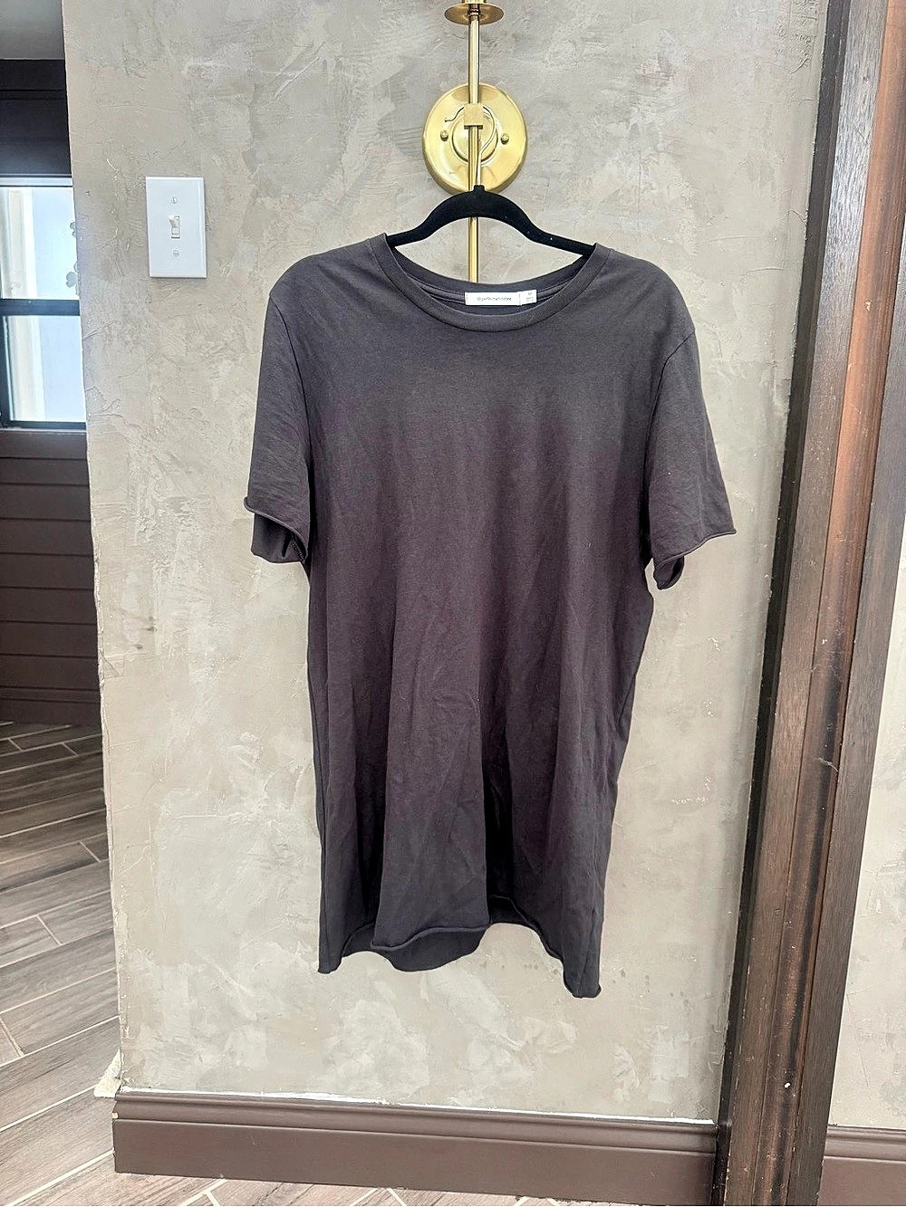 perfectwhitetee Harley Cotton Boxy Crew Tee Short Sleeve Tee in Gray Size Medium